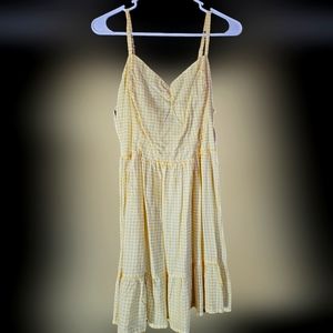 Cottage Core Praire Girl Yellow checkered dress